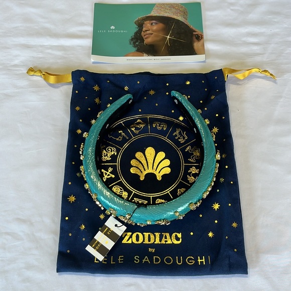 Lele Sadoughi Pices Alice headband in Aquamarine NWT - Picture 9 of 13